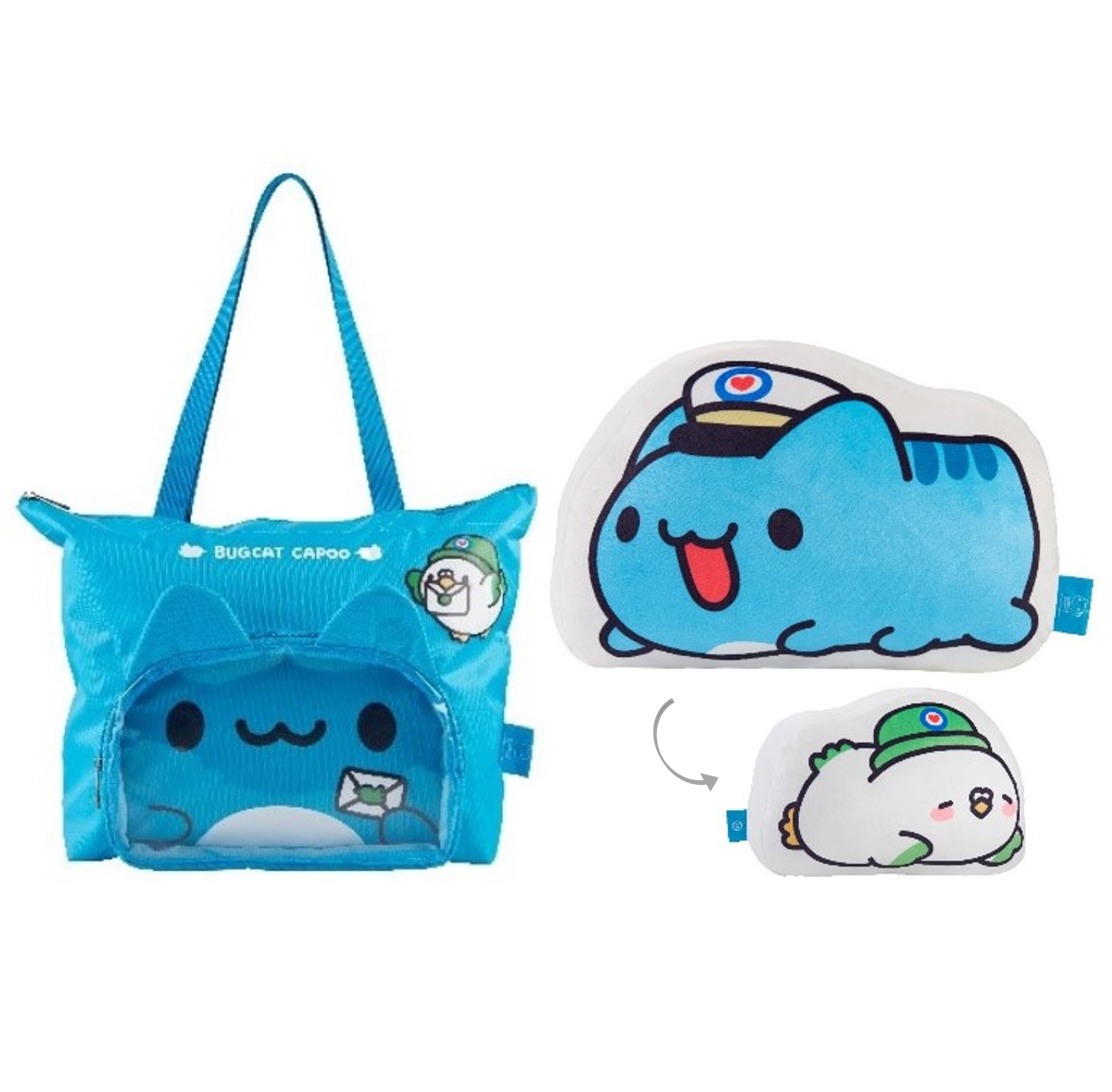 咖波側肩包及咖波雙面抱枕 各1個