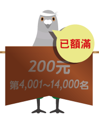 第4,001至14,000名，送200元數位商品禮券！